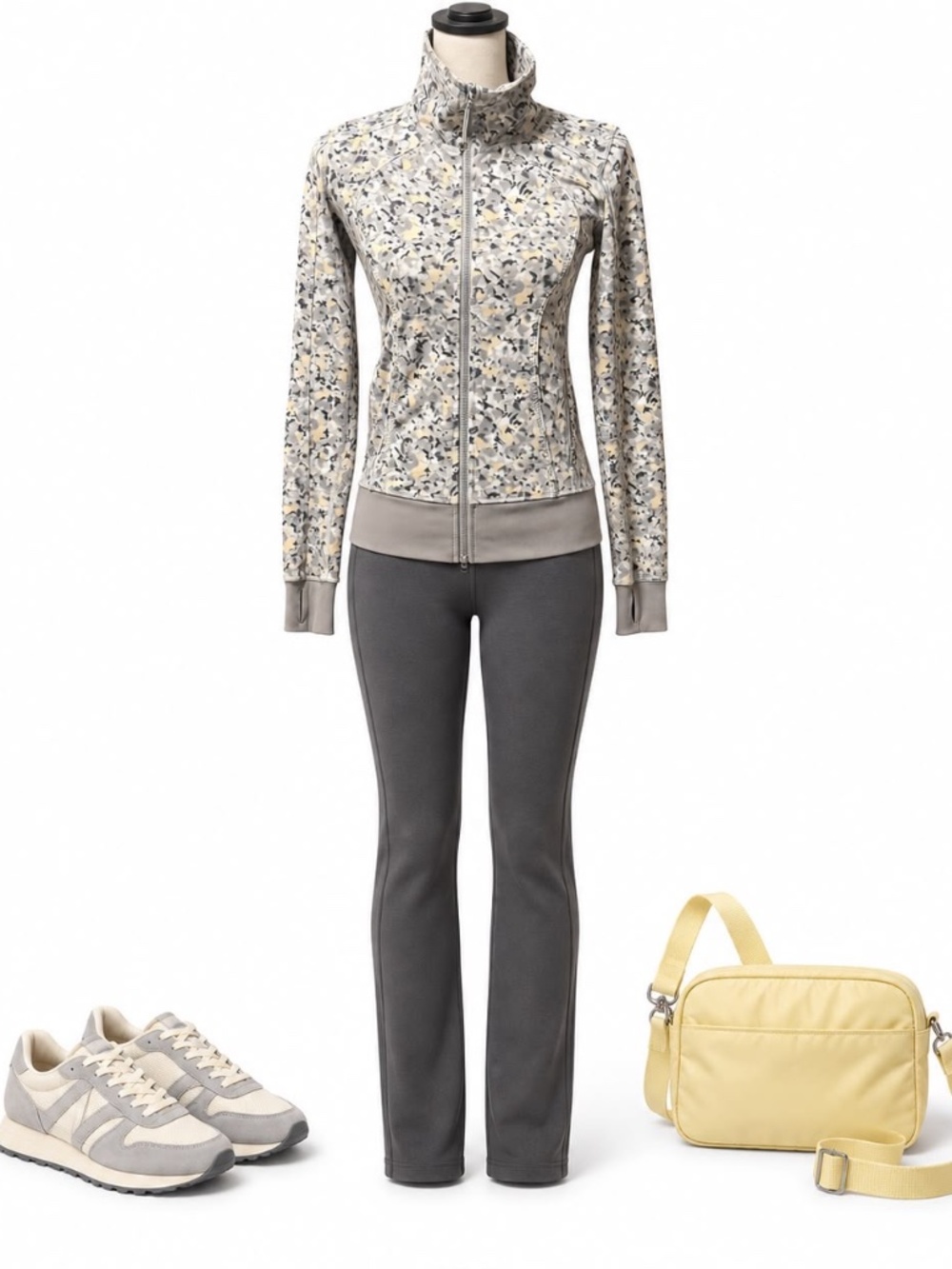 Lululemon Floral Print Full Zip Funnel Neck Jacket Small